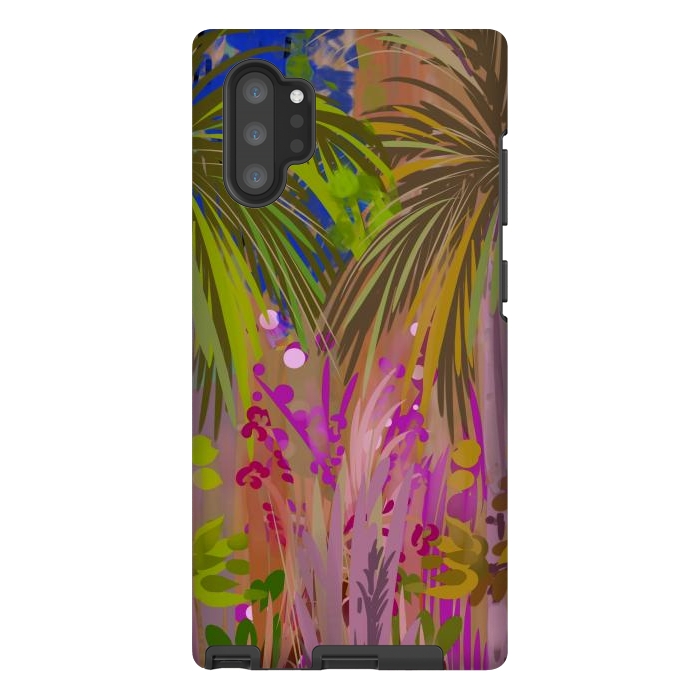 Galaxy Note 10 plus StrongFit Pink palms by Josie
