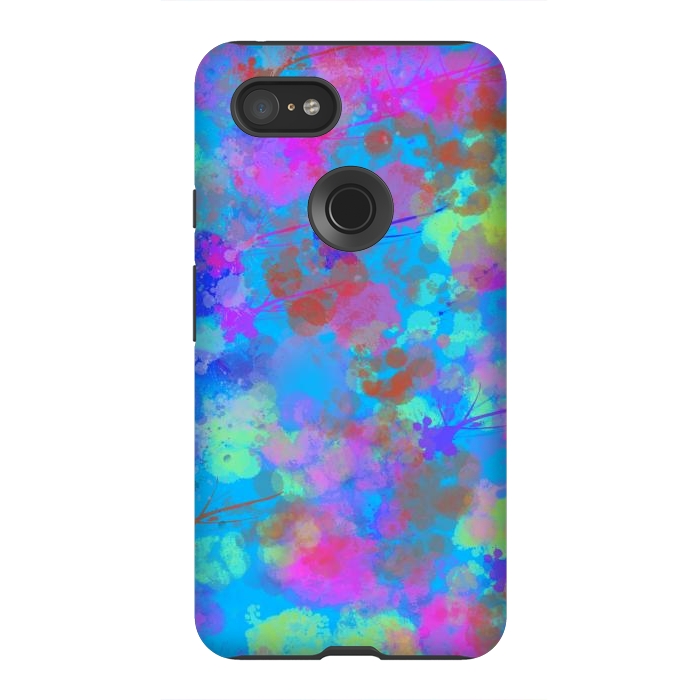 Pixel 3XL StrongFit Chaotic and Blue by Josie