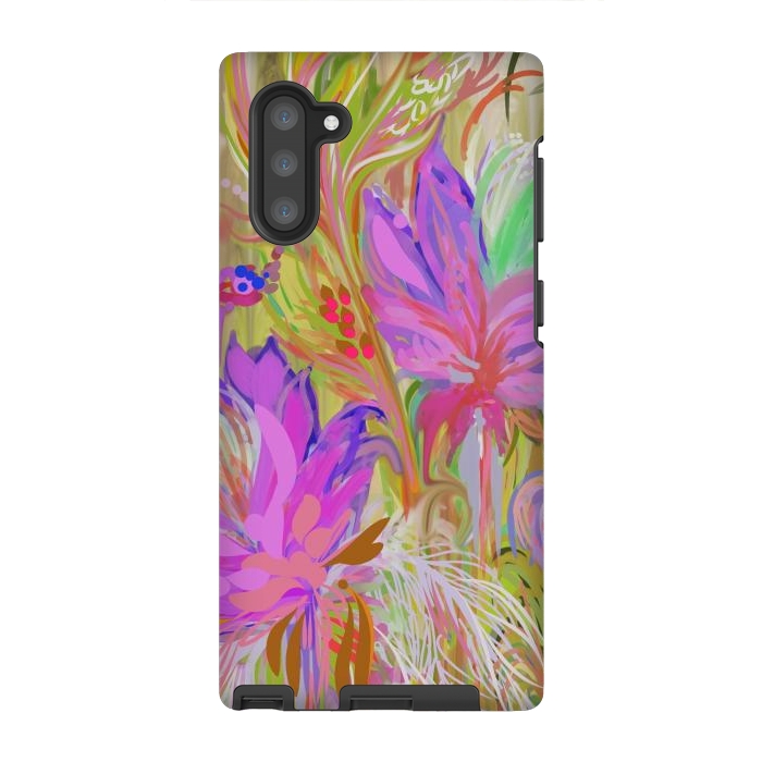 Galaxy Note 10 StrongFit Abstract Protea Flowers  by Josie