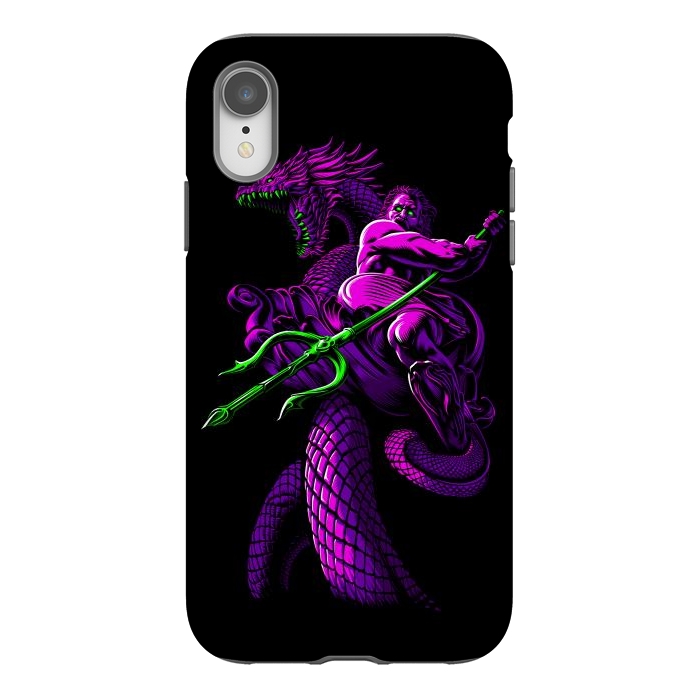 iPhone Xr StrongFit Poseidon with Trident and Dragon by Alberto