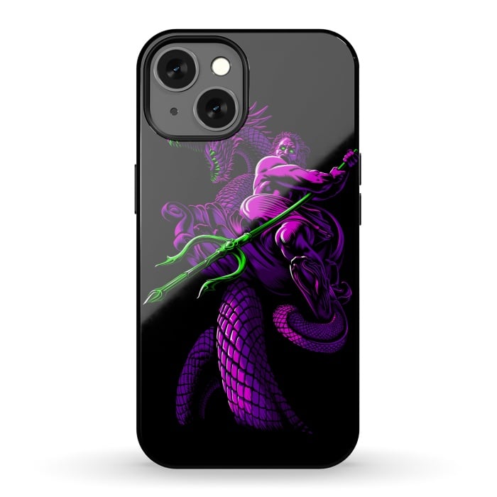 iPhone 13 StrongFit Poseidon with Trident and Dragon by Alberto