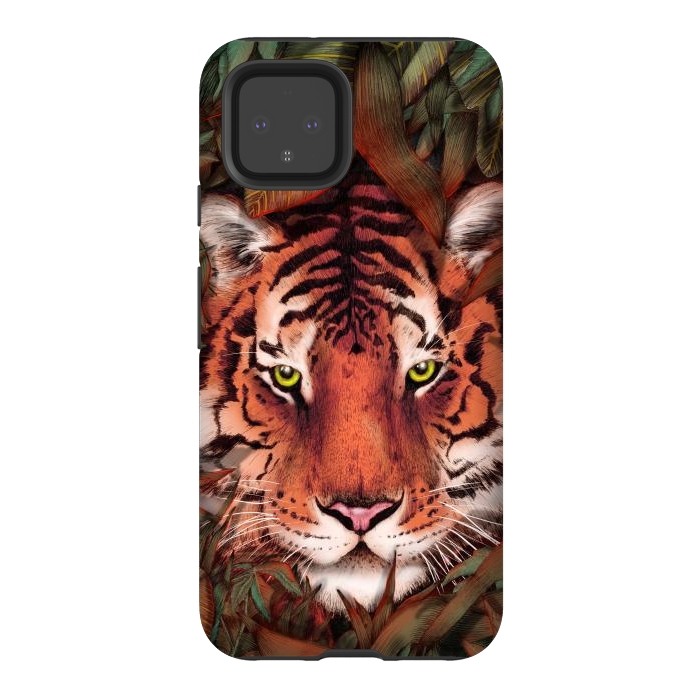 Pixel 4 StrongFit Jungle Tiger Majesty Colour Version by ECMazur 