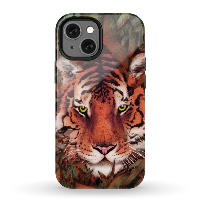 iPhone 13 mini StrongFit Jungle Tiger Majesty Colour Version by ECMazur 