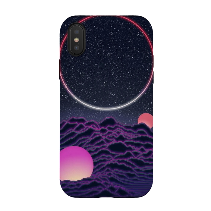 iPhone Xs / X StrongFit Neon Moonscape by amini54