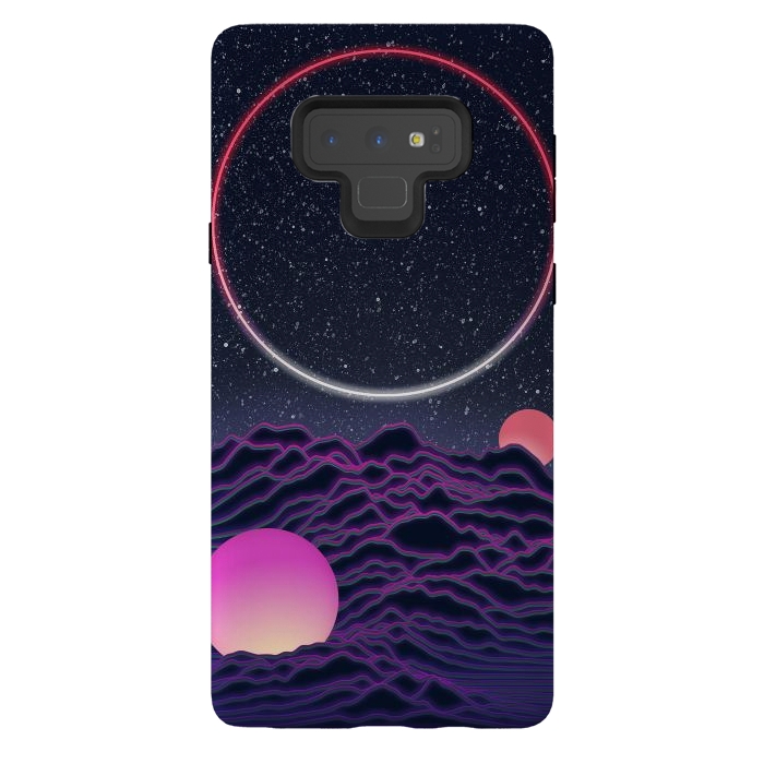 Galaxy Note 9 StrongFit Neon Moonscape by amini54