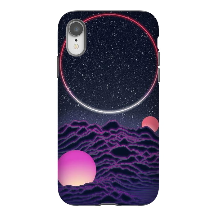 iPhone Xr StrongFit Neon Moonscape by amini54