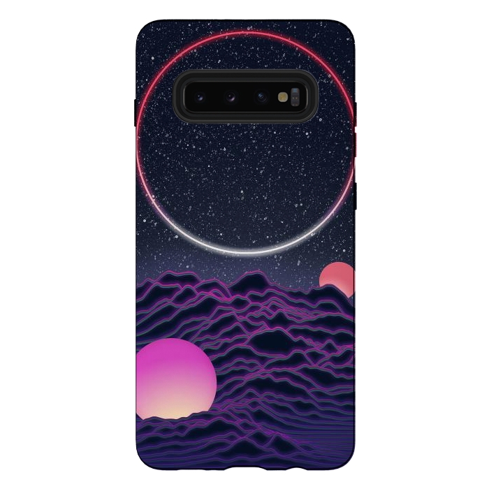 Galaxy S10 plus StrongFit Neon Moonscape by amini54