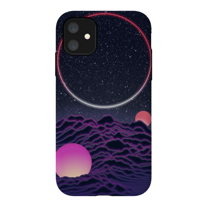iPhone 11 StrongFit Neon Moonscape by amini54