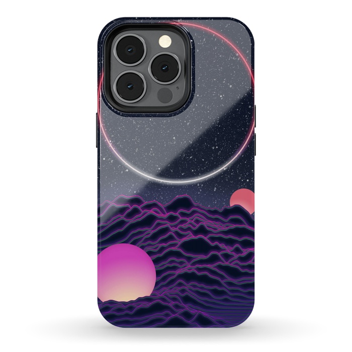 iPhone 13 pro StrongFit Neon Moonscape by amini54