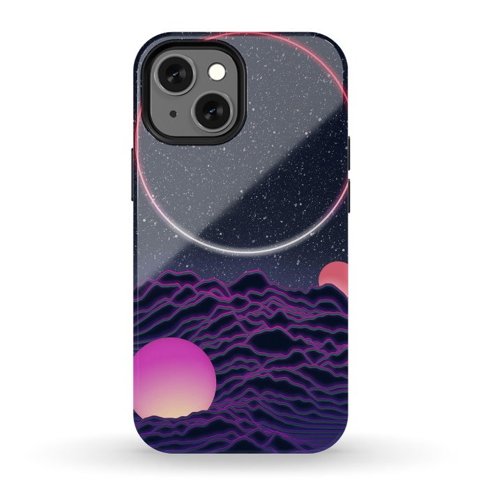 iPhone 13 mini StrongFit Neon Moonscape by amini54