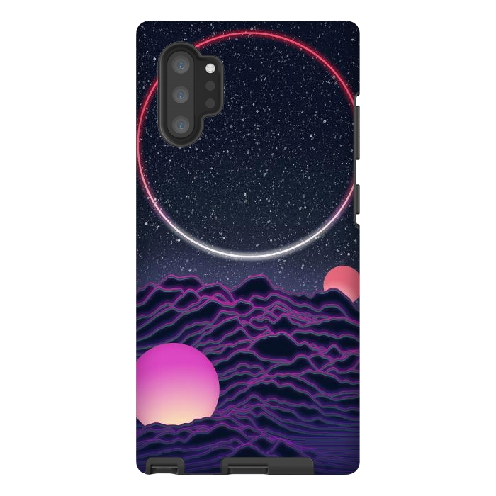Galaxy Note 10 plus StrongFit Neon Moonscape by amini54