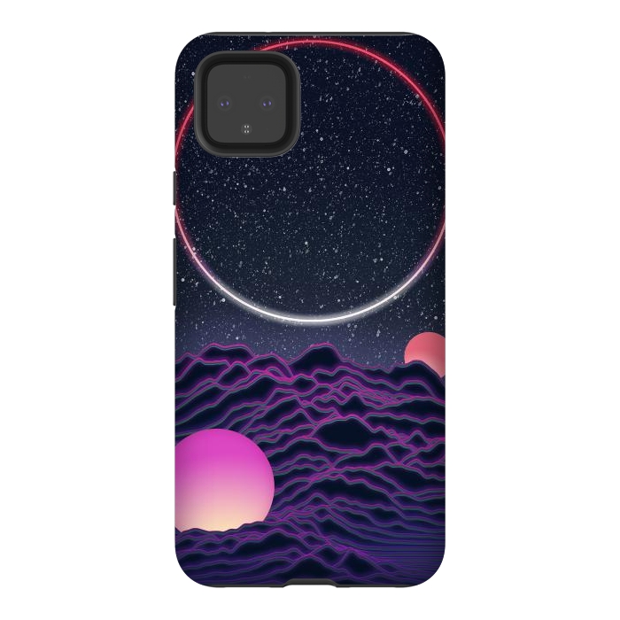 Pixel 4XL StrongFit Neon Moonscape by amini54