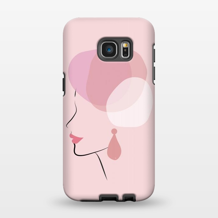 Galaxy S7 EDGE StrongFit Pink Bubble Lady by Martina