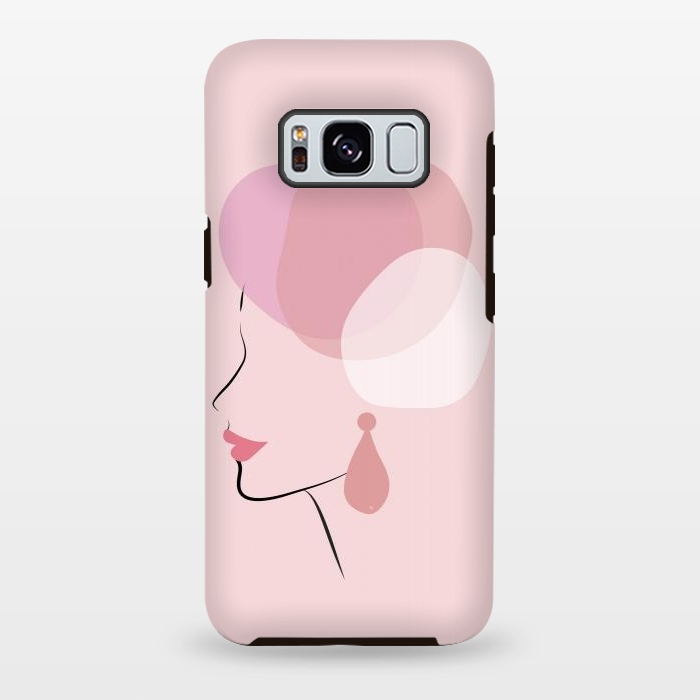 Galaxy S8 plus StrongFit Pink Bubble Lady by Martina