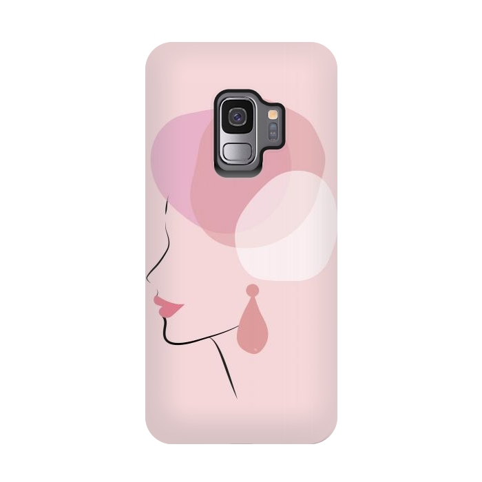 Galaxy S9 StrongFit Pink Bubble Lady by Martina
