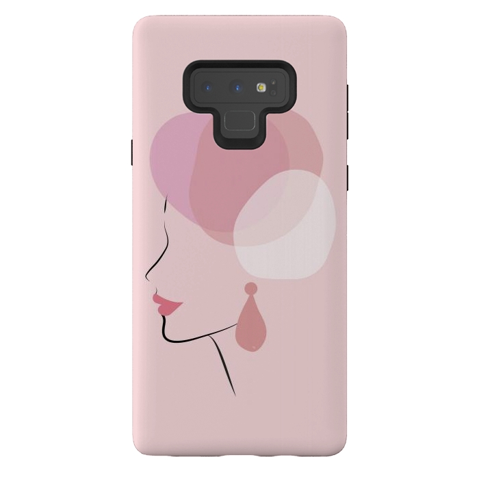 Galaxy Note 9 StrongFit Pink Bubble Lady by Martina