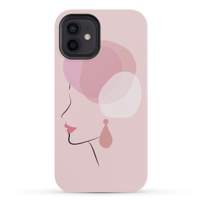 iPhone 12 mini StrongFit Pink Bubble Lady by Martina