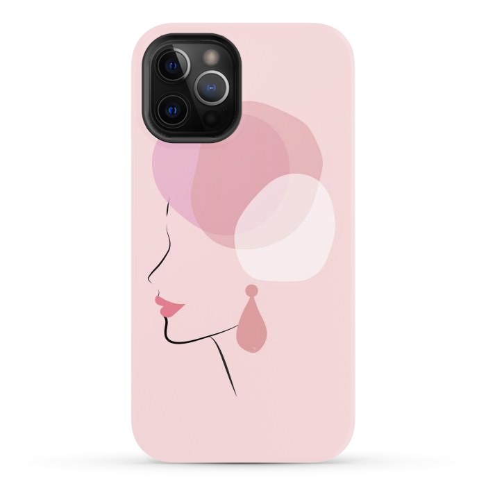 iPhone 12 Pro Max StrongFit Pink Bubble Lady by Martina