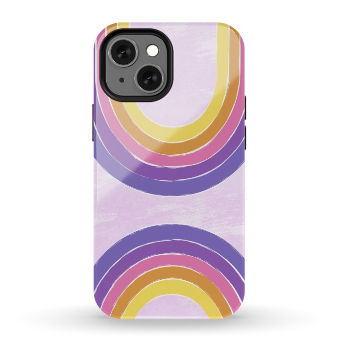 iPhone 13 mini StrongFit Double Rainbow by Martina