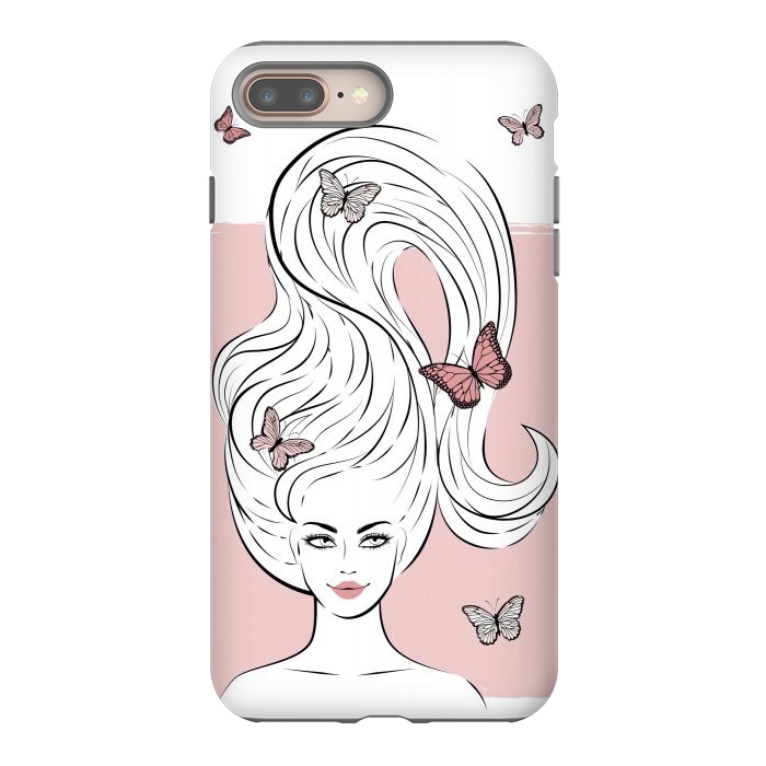 iPhone 7 plus StrongFit Butterfly Hair Girl by Martina