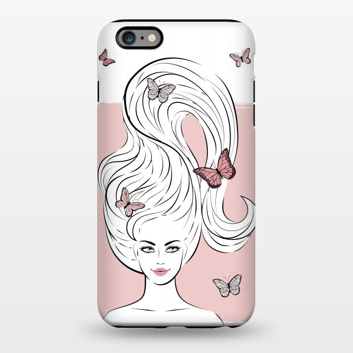iPhone 6/6s plus StrongFit Butterfly Hair Girl by Martina