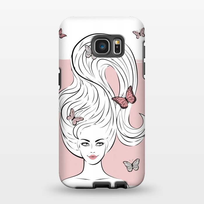 Galaxy S7 EDGE StrongFit Butterfly Hair Girl by Martina