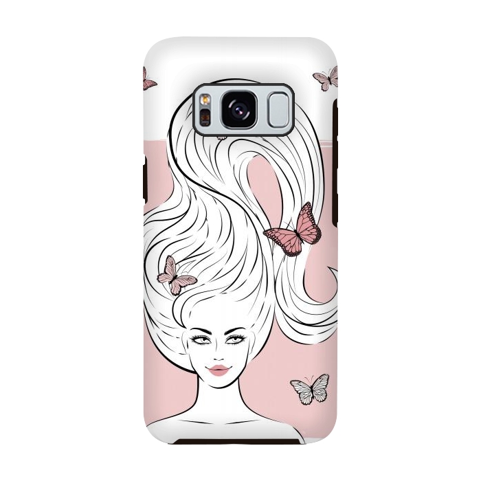 Galaxy S8 StrongFit Butterfly Hair Girl by Martina