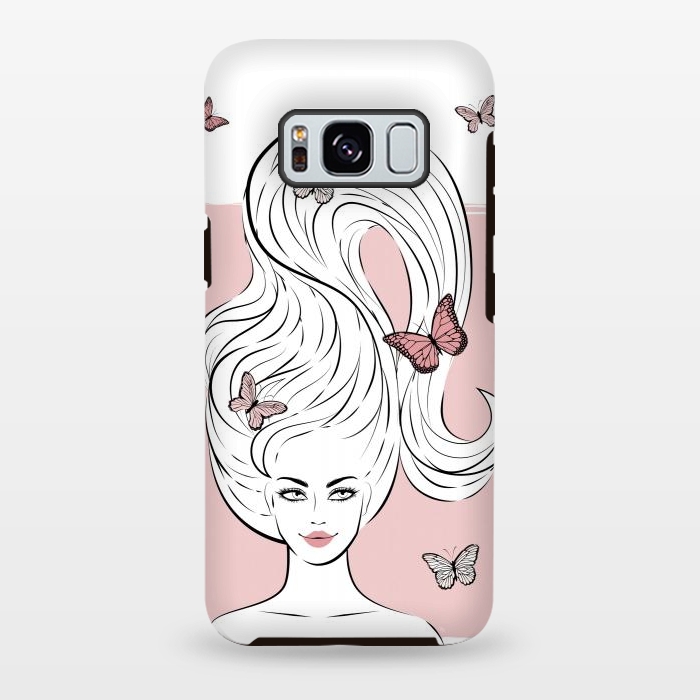 Galaxy S8 plus StrongFit Butterfly Hair Girl by Martina