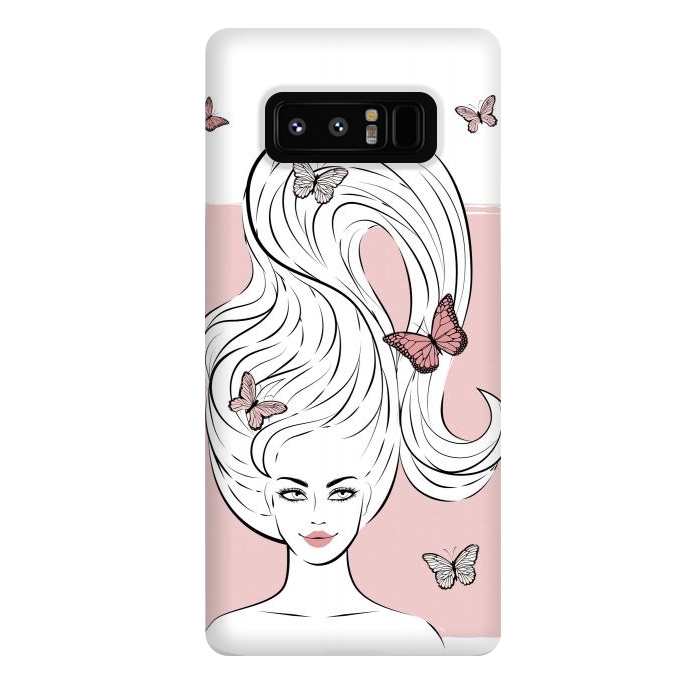 Galaxy Note 8 StrongFit Butterfly Hair Girl by Martina