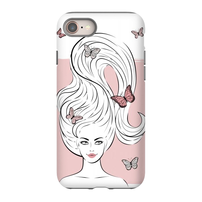 iPhone 8 StrongFit Butterfly Hair Girl by Martina