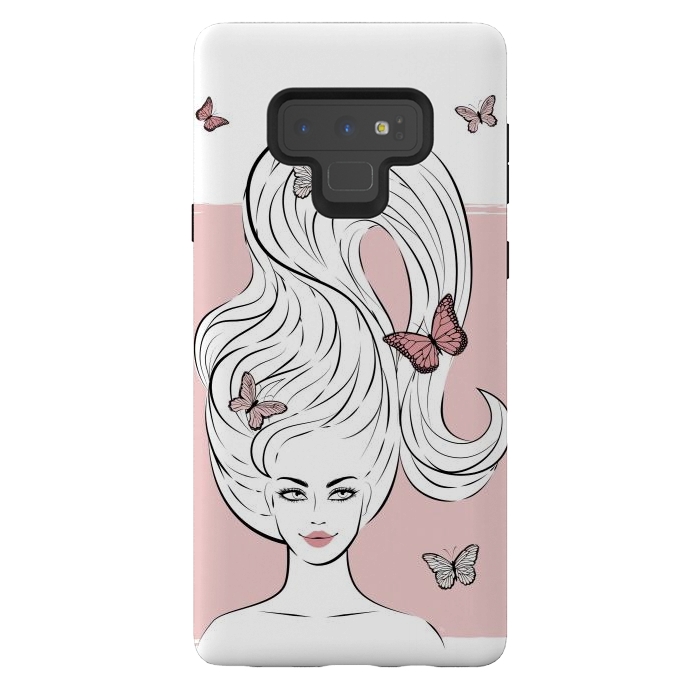 Galaxy Note 9 StrongFit Butterfly Hair Girl by Martina
