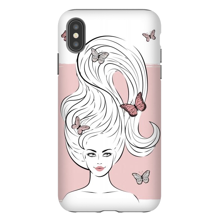 iPhone Xs Max StrongFit Butterfly Hair Girl by Martina