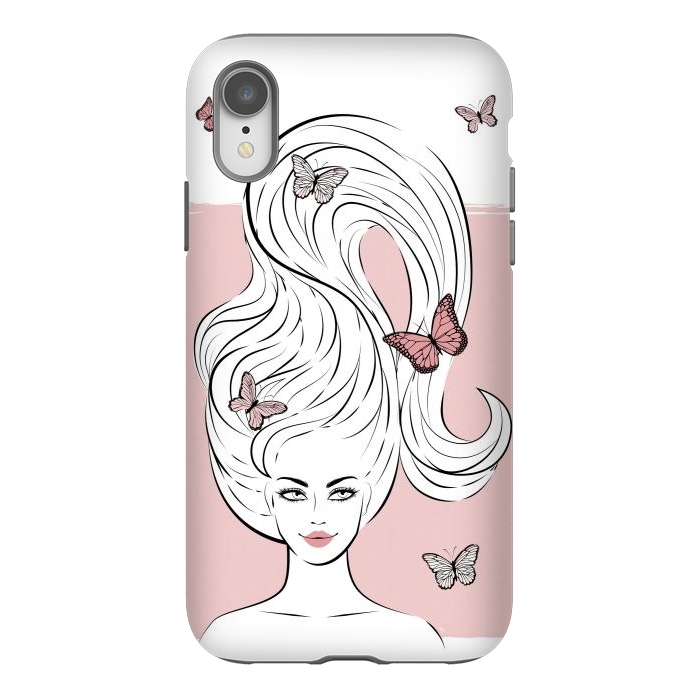 iPhone Xr StrongFit Butterfly Hair Girl by Martina