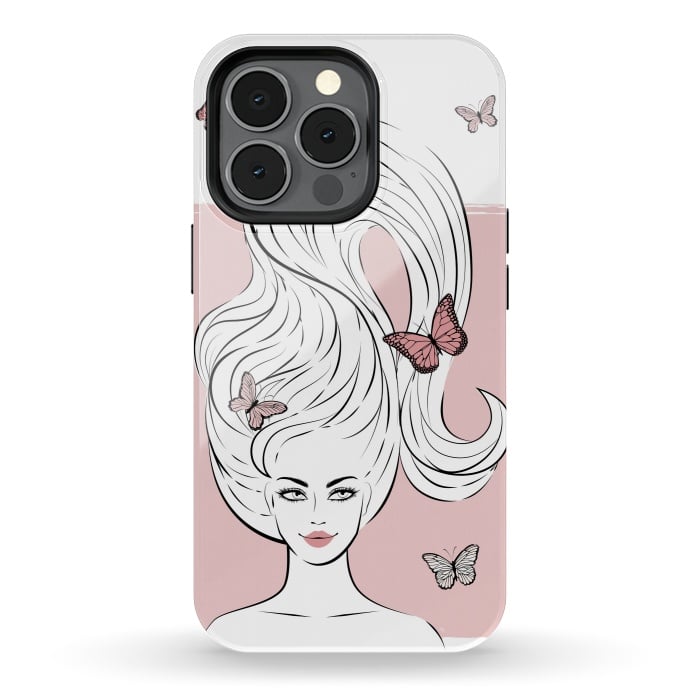 iPhone 13 pro StrongFit Butterfly Hair Girl by Martina