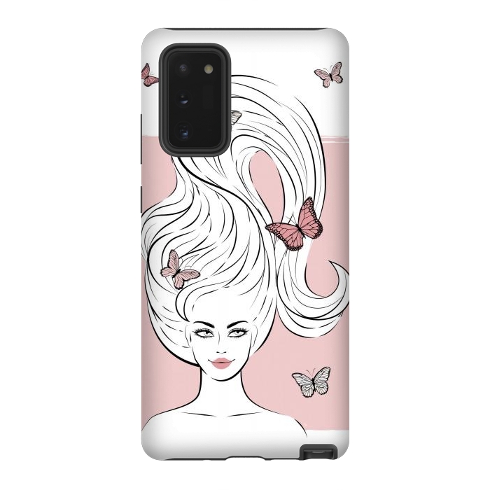Galaxy Note 20 StrongFit Butterfly Hair Girl by Martina