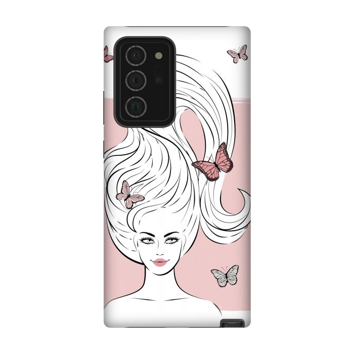 Galaxy Note 20 Ultra StrongFit Butterfly Hair Girl by Martina