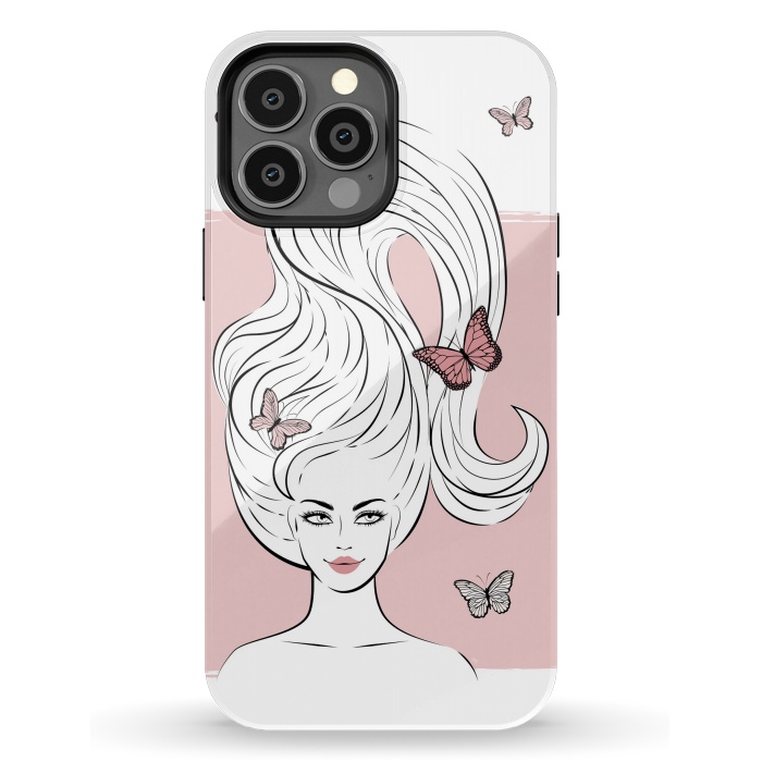 iPhone 13 Pro Max StrongFit Butterfly Hair Girl by Martina