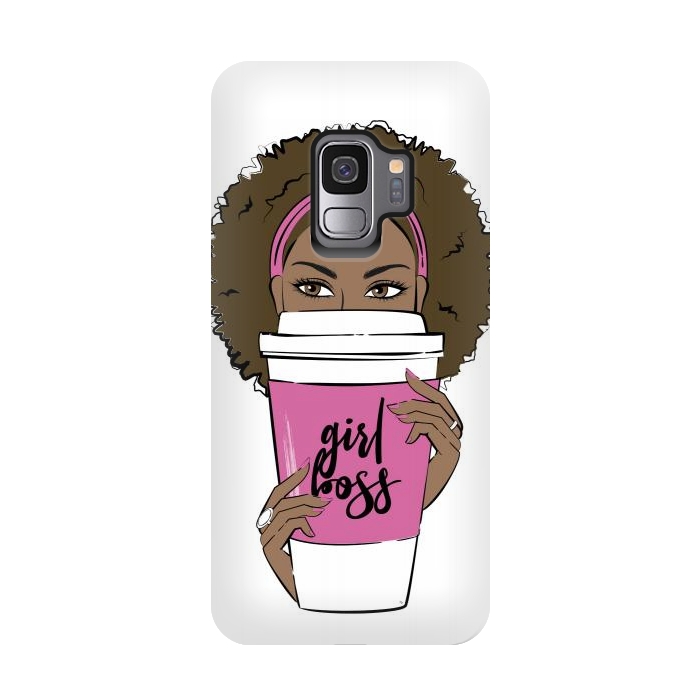 Galaxy S9 StrongFit Dark skin Girl Boss by Martina