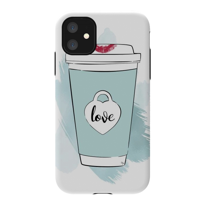 iPhone 11 StrongFit Love Coffee Cup by Martina