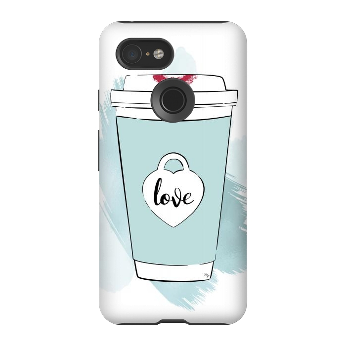 Pixel 3 StrongFit Love Coffee Cup by Martina