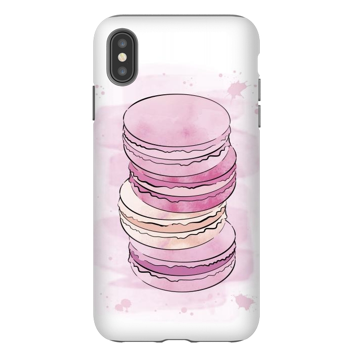 iPhone Xs Max StrongFit Pink Macarons by Martina
