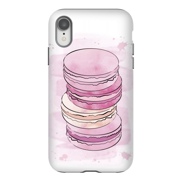 iPhone Xr StrongFit Pink Macarons by Martina