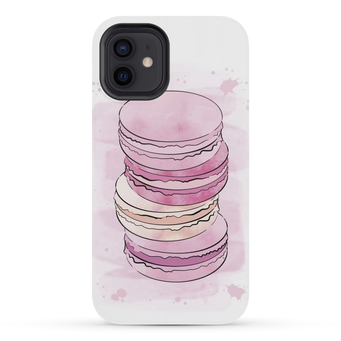 iPhone 12 mini StrongFit Pink Macarons by Martina