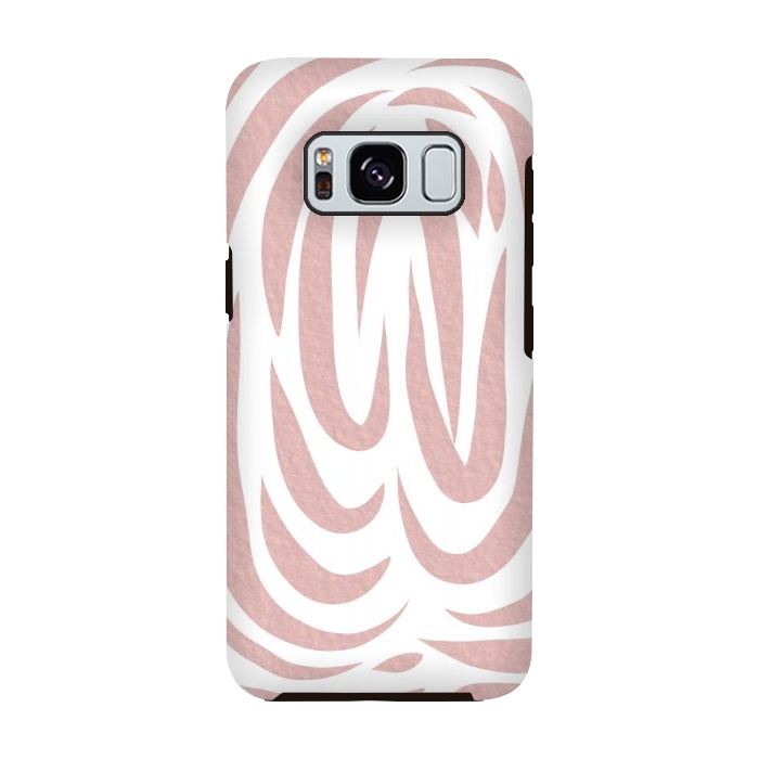 Galaxy S8 StrongFit Brown Watercolor stripes by Josie