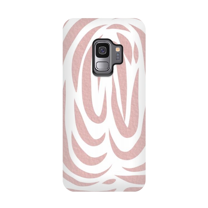 Galaxy S9 StrongFit Brown Watercolor stripes by Josie