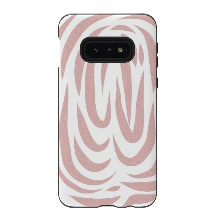Galaxy S10e StrongFit Brown Watercolor stripes by Josie