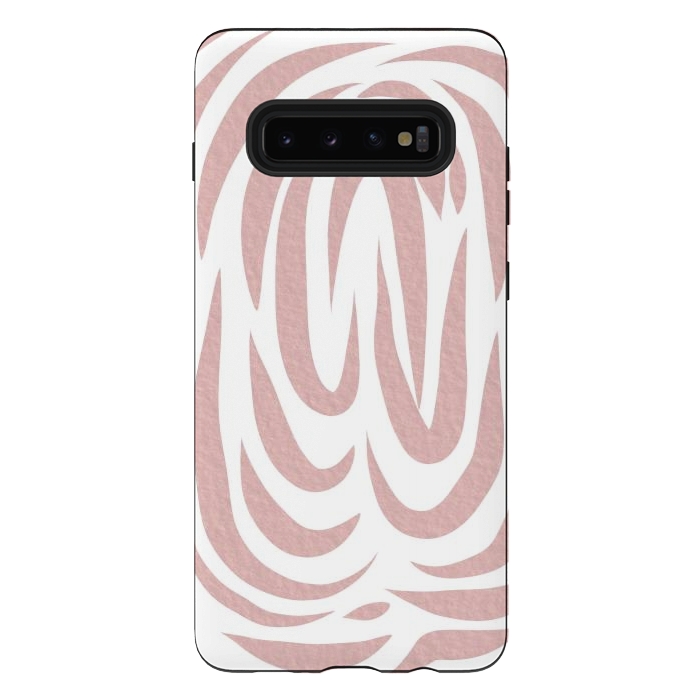 Galaxy S10 plus StrongFit Brown Watercolor stripes by Josie