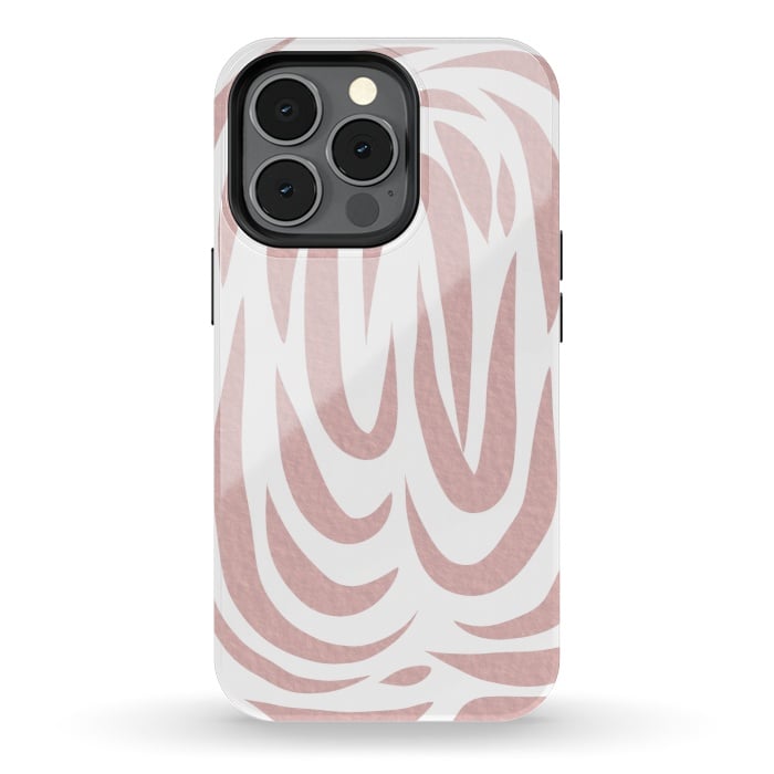 iPhone 13 pro StrongFit Brown Watercolor stripes by Josie