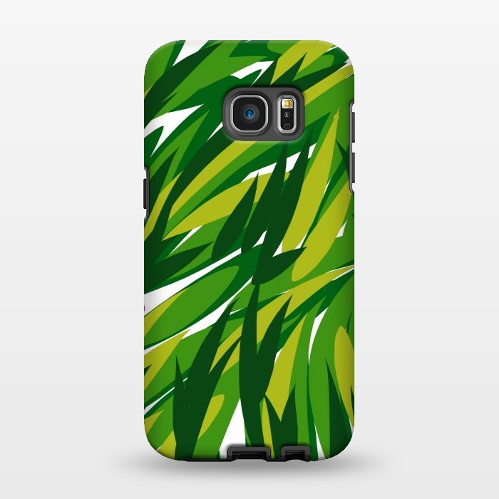 Galaxy S7 EDGE StrongFit Green Palms by Josie