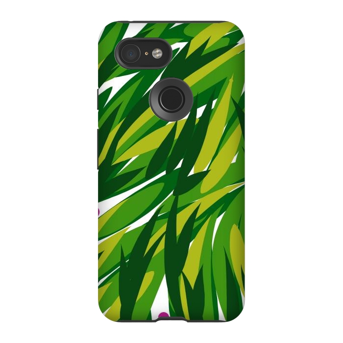 Pixel 3 StrongFit Green Palms by Josie